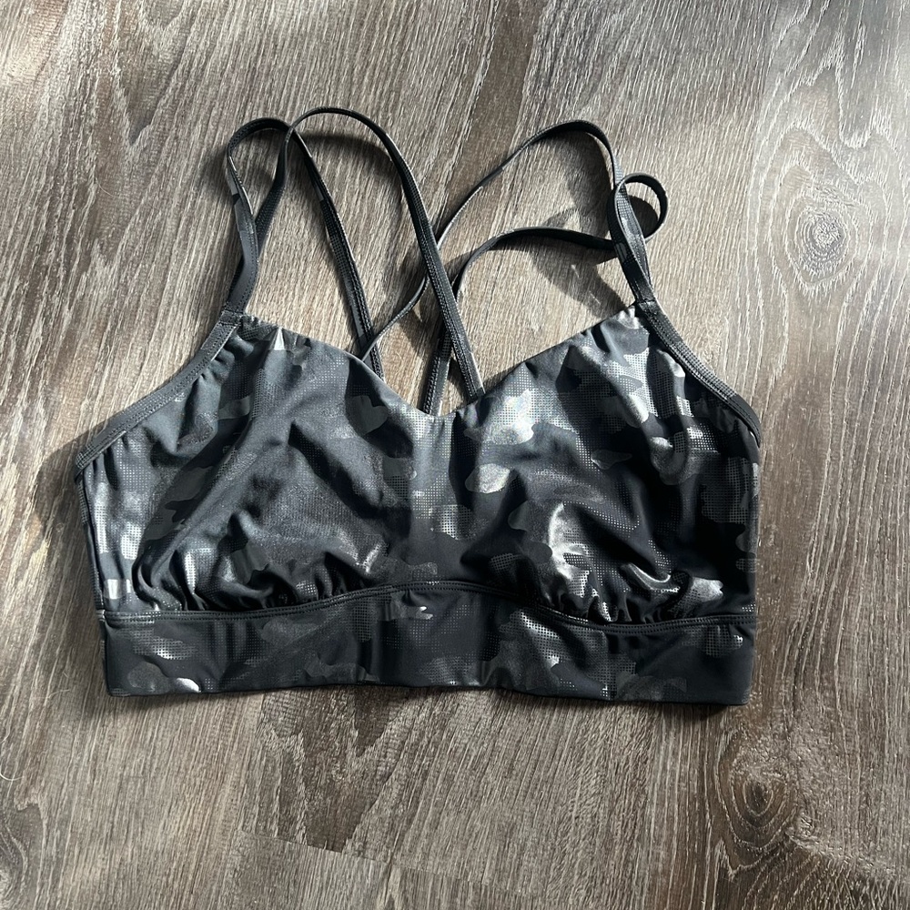 Black and Gray Crossback Sports Bra Medium Support